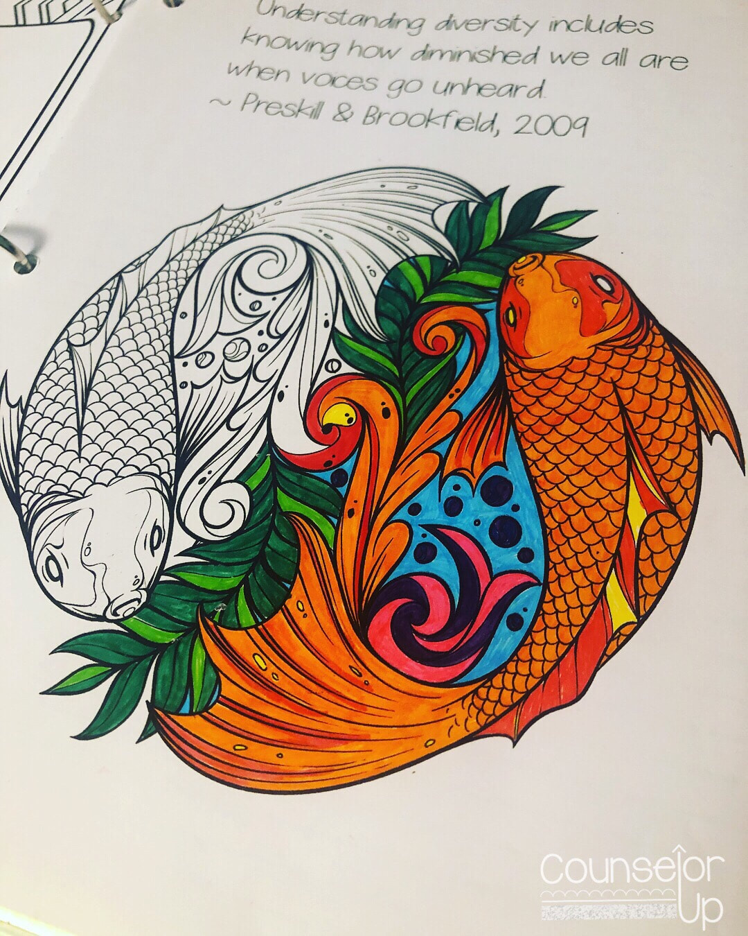 Counselor Planner 2016-17 The entire planner has lots of doodling and art areas including mandala coloring pages with quotes. Helps when you're sitting in those super long staff meetings! www.counselorup.com